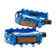 1 Pair of Aluminum Alloy Mountain Bike Pedal with Anti-slip Spike Pedal Bike Accessory (Blue)
