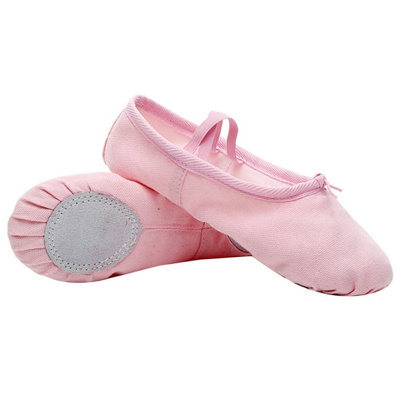1 Pair of Ballet Shoes Lightweight Anti-slip Dancing Shoes Elastic Cord Yoga Shoes - Size 30 (Pink)