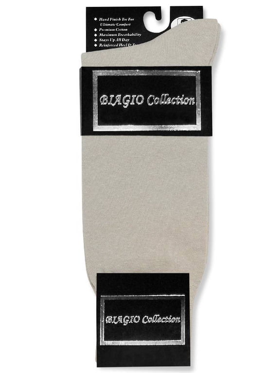1 Pair of Biagio Solid SILVER GREY Color Men's COTTON Dress SOCKS