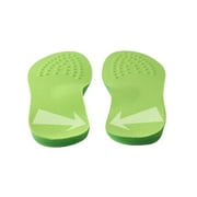 1 Pair of Bow Legs Correcting Insoles PU Strephexopodia Corrector Leg Correction Pads Foot Care Cushion Size XS 32-34 Green