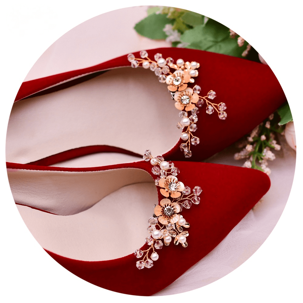 Crystal Rhinestone Shoe Clips DIY Floral Shoe Buckle Shoe Decoration for Wedding Party,Temu