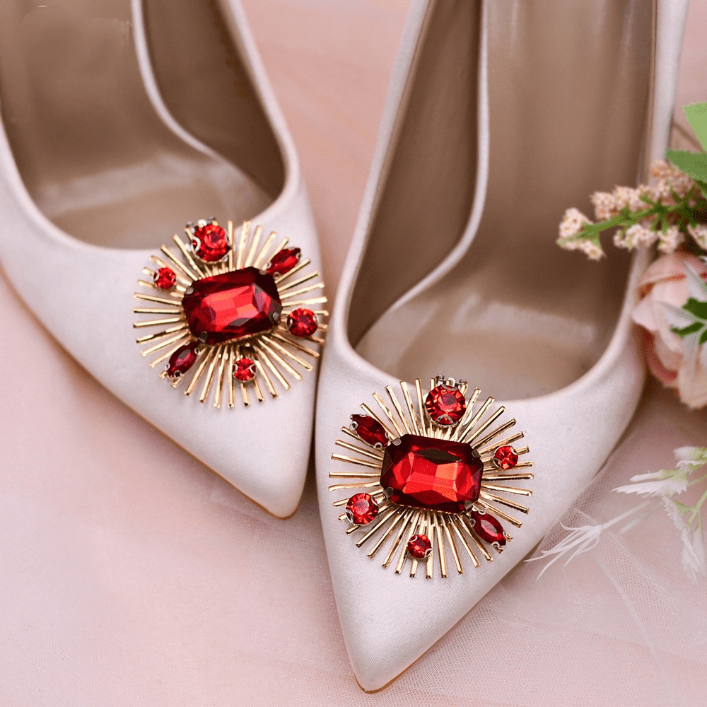 1 Pair Bling Bow Shoe Clips Detachable Rhinestone Shoe Accessories Women  Pumps Shoe Buckle Shoe Embellishment for Wedding Party