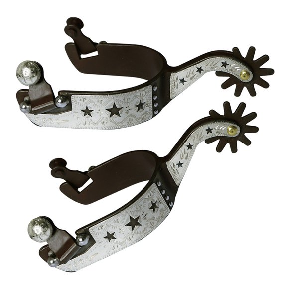 1 Pair of Equestrians Riding Mens Spur Features Antique Bronze Metal and Engraved Detail Retro Design for Stylish Use