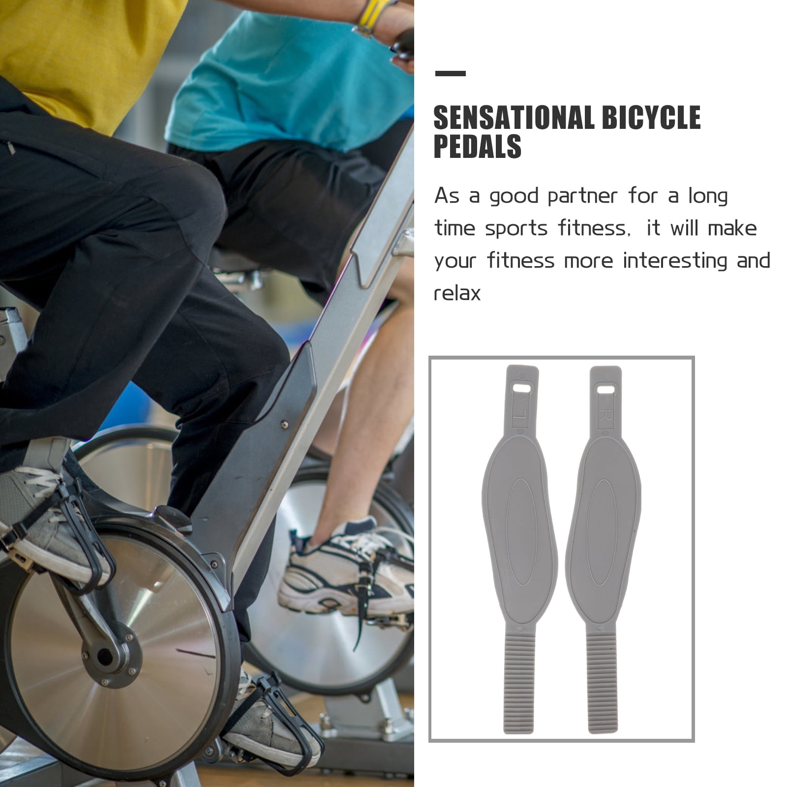 1 Pair of Exercise Bike Pedal Straps Gym Cycle Pedal Straps Adjustable