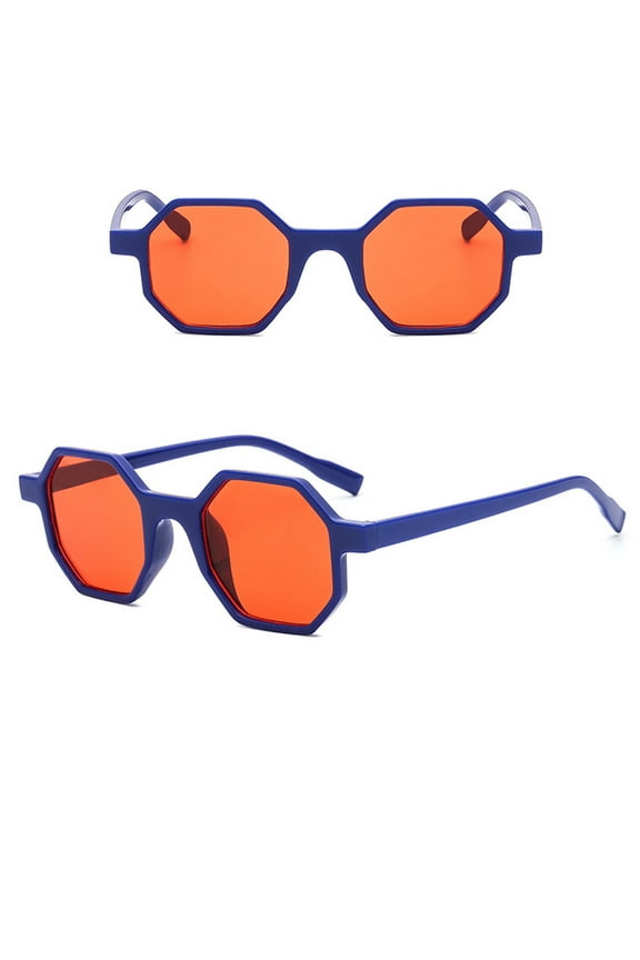 1 Pair of Glasses Blue Retro Vintage Unisex Sunglasses Rapper Rhombic Shades Glasses