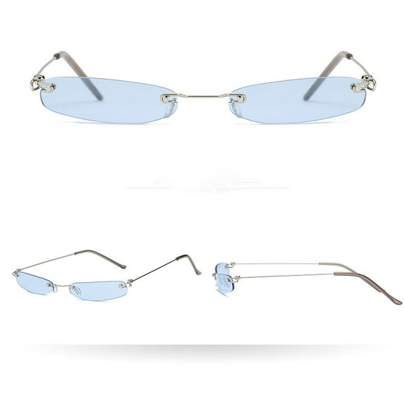 1 Pair of Glasses Blue Women Man Vintage Transparent Small Frame Sunglasses Retro Eyewear Fashion