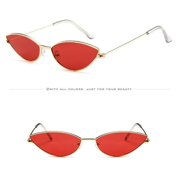 1 Pair of Glasses Red Mens Womens Small Frame Cat Eye Oval Retro Vintage Sunglasses Eyeglasses