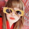 1 Pair of Glasses Yellow Rectangular Retro Sunglasses Women Men