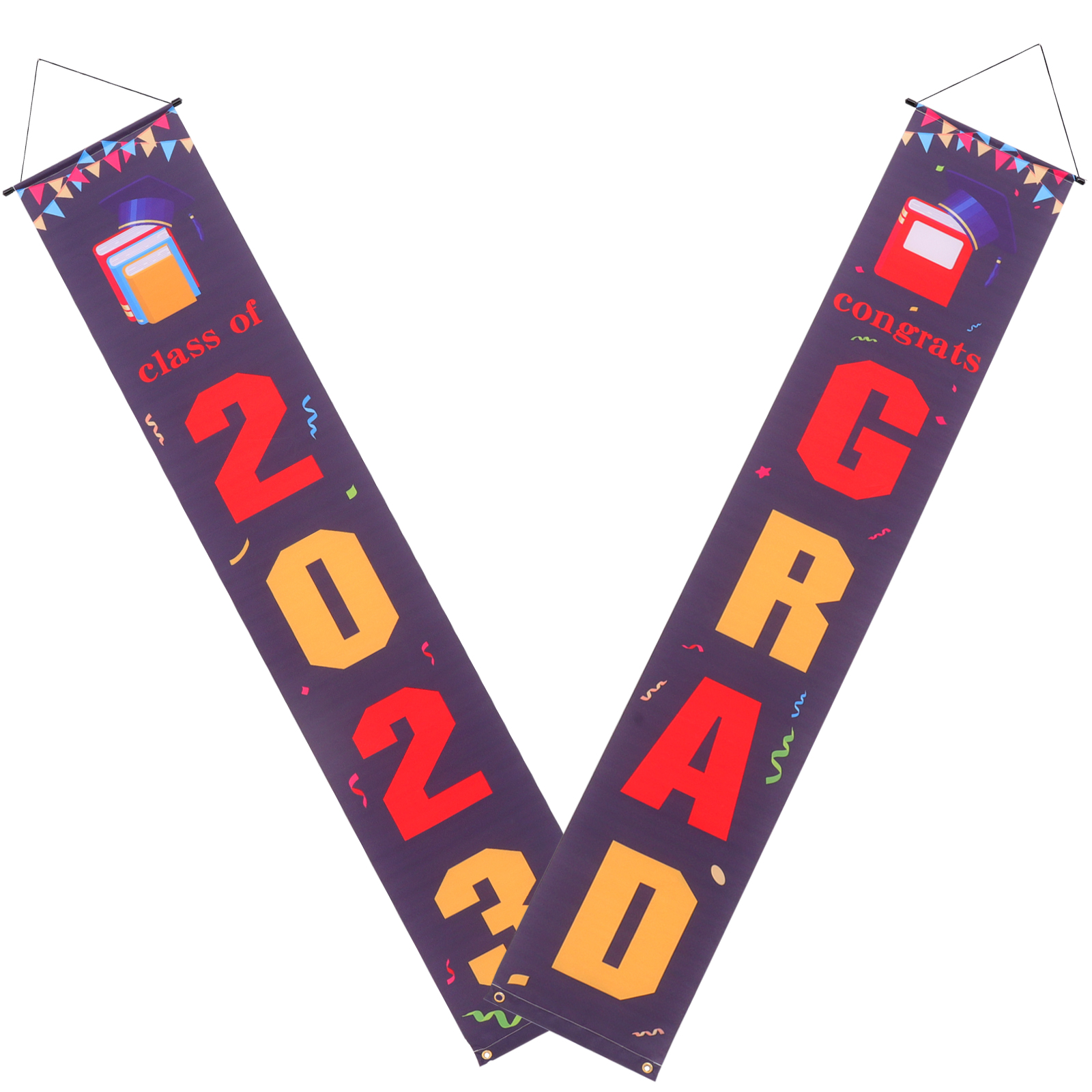 1 Pair of Graduation Party Hanging Flag Decor Classroom Door Hanging