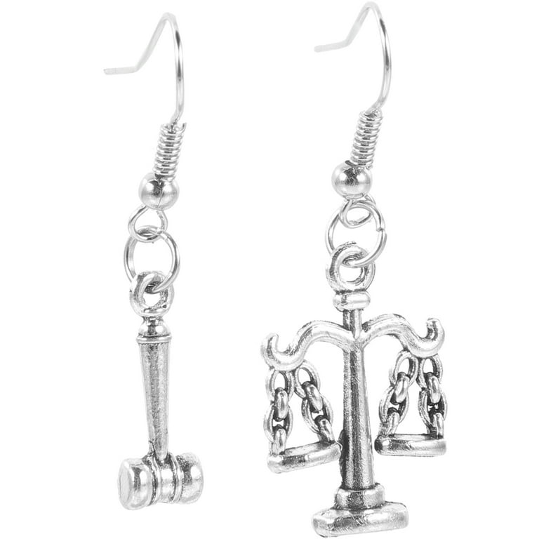 1 Pair of Justice Earrings Metal Lawyer Earrings Dangle Earrings Scales of Justice Earrings Jewelry Decors