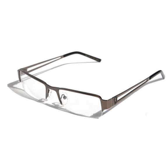 1 Pair of Khan Men Rectangular Half Rimless Metal Reader Reading Glasses Sophisticate look Lion