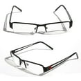thumbnail image 1 of 1 Pair of Khan Men Rectangular Half Rimless Metal Reader Reading Glasses Sophisticate look Lion, 1 of 3