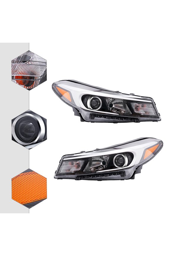 1 Pair of  Left&Right Headlights Halogen Headlight Assembly for 2017 2018 Kia Forte Forte5 Left/Right Driver