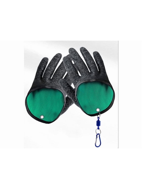 1 Pair of Magnet Release Fishing Glove, Fisherman Professional Catch Fish Gloves Cut&Puncture Resistant with Magnetic Hooks Hunting Glove