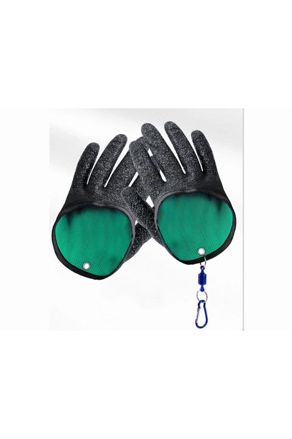 1 Pair of Magnet Release Fishing Glove, Fisherman Professional Catch Fish Gloves Cut&Puncture Resistant with Magnetic Hooks Hunting Glove