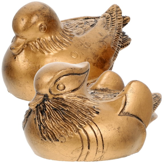 1 Pair of Mandarin Duck Model Wedding Mandarin Duck Sculpture Desktop Wedding Gift