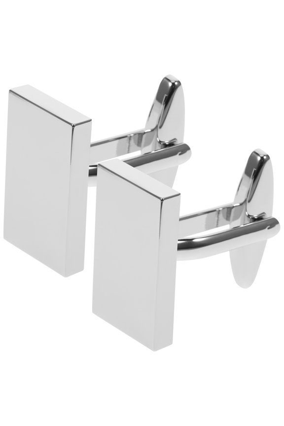 1 Pair of Men's Cufflinks Sleeves Buttons Sturdy Plated Metal Cuff Link(silver)