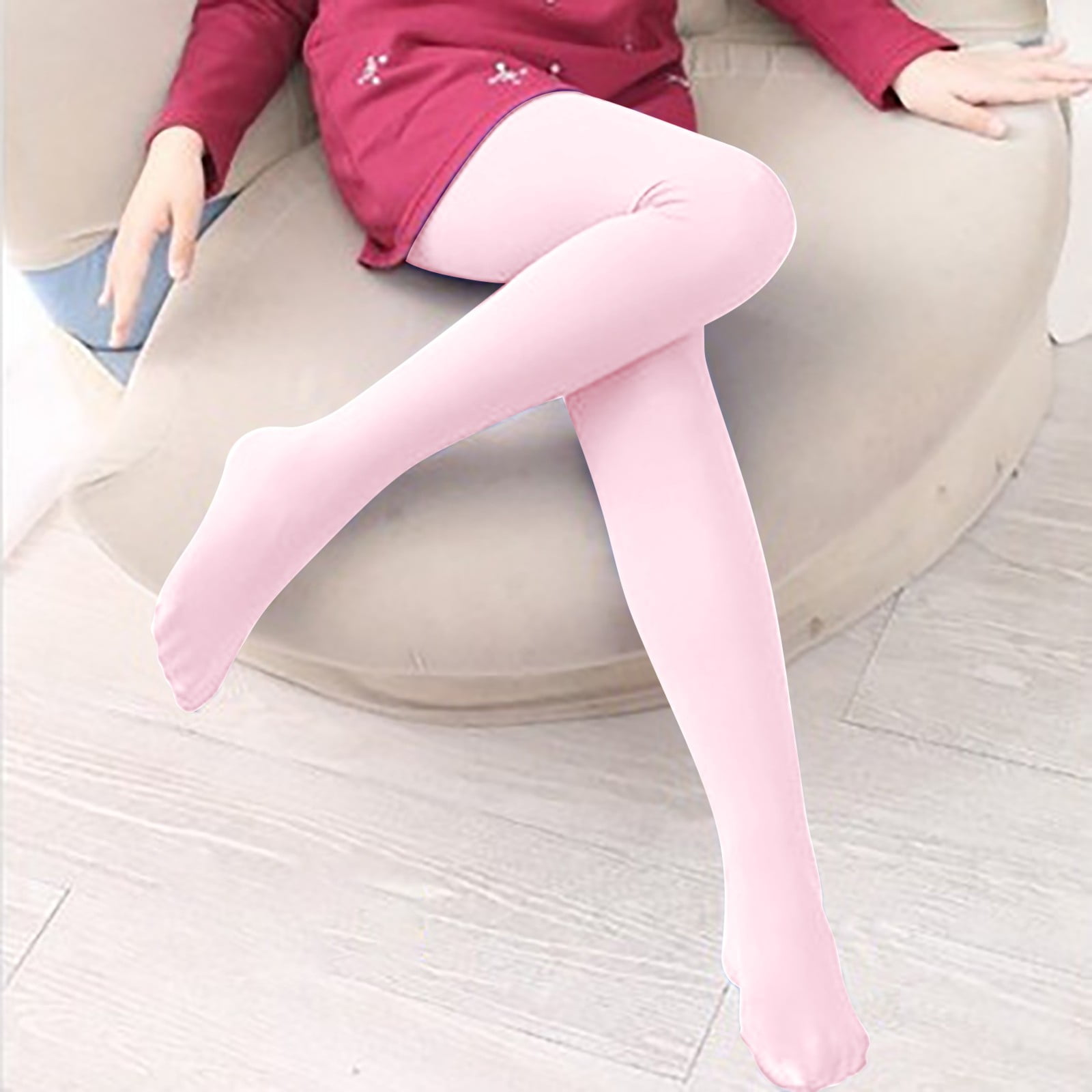 SATINIOR 9 Pairs Soft Velvet Ballet Tights For Girls 7-9 Years - Ballet Pink Footed Dance Tights