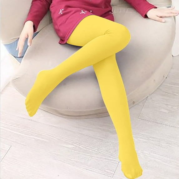 1 Pair of Pantyhose Yellow Spandex Candy Color Elastic Tights Pantyhose Ballet Long Dance Leggings Hosiery Stockings