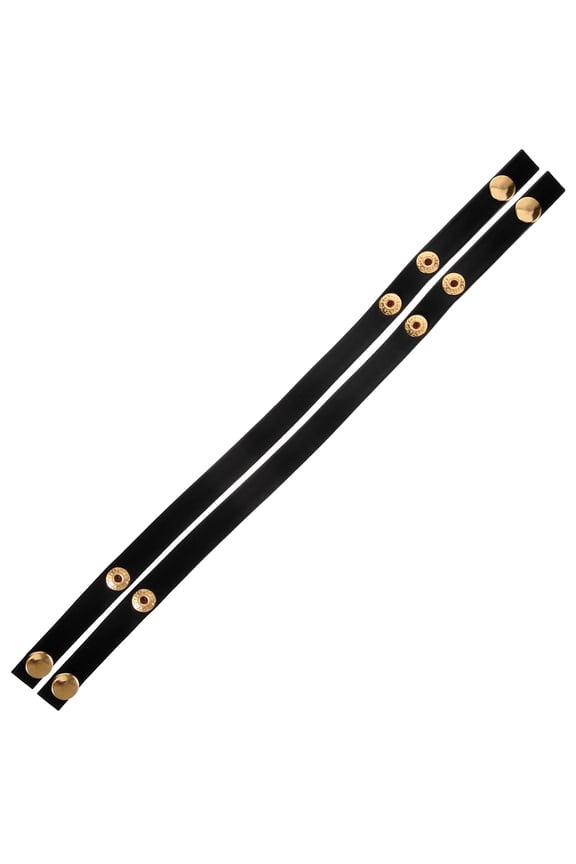 Black Adjustable Button Extender for Heel Straps with PU and Metal 1 Pair
