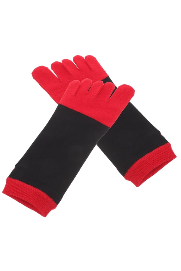 1 Pair Breathable Toe Separator Socks with Full Toe Design, Printed for Daily Wear and Foot