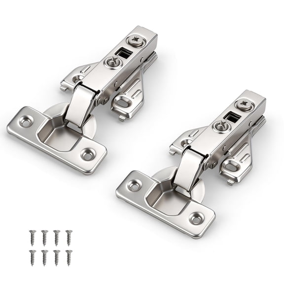 1 Pairs (2 Pack) Full Overlay Soft Close Hidden Hinges, 105 Degree Face Frame Cabinet Door Hinges, Sturdy Clip on Concealed Kitchen Cabinet Hinges 3D Adjustable, Easy Install with Screws