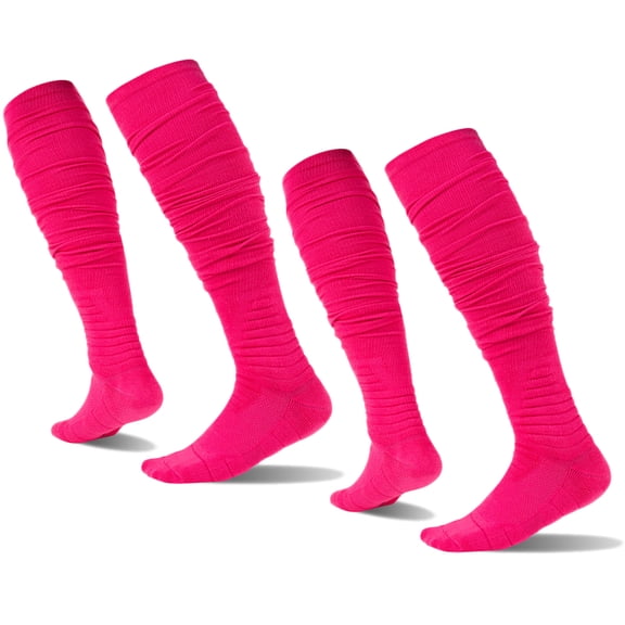 1 Pairs/2 Pairs Mens Scrunch Football Socks Long Socks Combed Cotton With Ankle Support Padded Knee High Socks