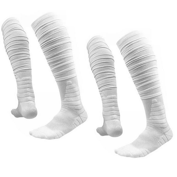 1 Pairs/2 Pairs Mens Scrunch Football Socks Long Socks Combed Cotton With Ankle Support Padded Knee High Socks