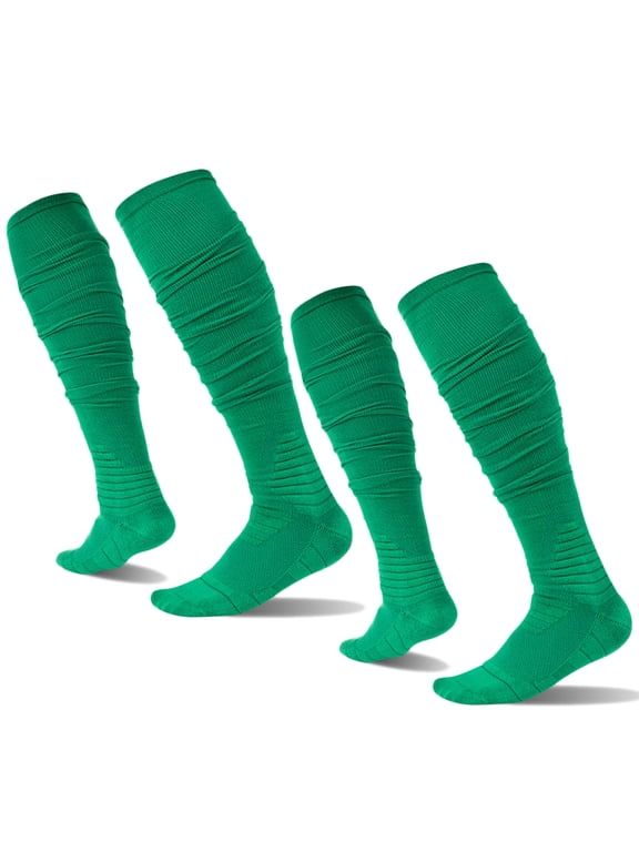 1 Pairs/2 Pairs Mens Scrunch Football Socks Long Socks Combed Cotton With Ankle Support Padded Knee High Socks