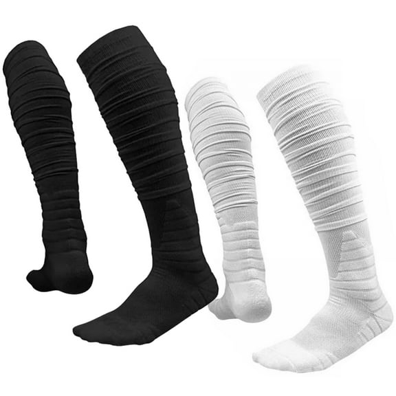 1 Pairs/2 Pairs Mens Scrunch Football Socks Long Socks Combed Cotton With Ankle Support Padded Knee High Socks
