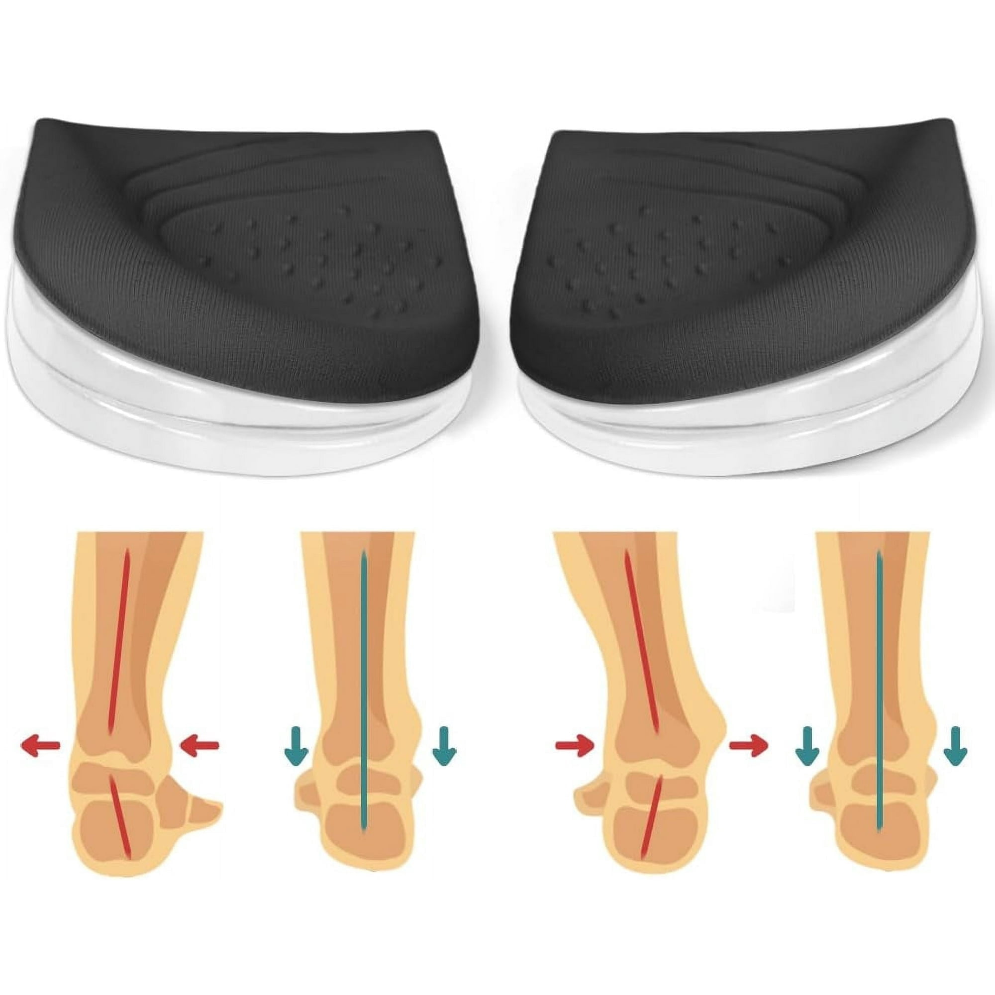 1 Pairs 3 Layers Medial & Lateral Heel Wedge Silicone Insoles ...