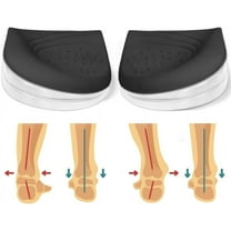 1 Pairs 3 Layers Medial & Lateral Heel Wedge Silicone Insoles - Corrective Adhesive Shoe Inserts for Foot Alignment, Knock Knee Pain, Bow Legs, Osteoarthritis for Men and Women(Large)