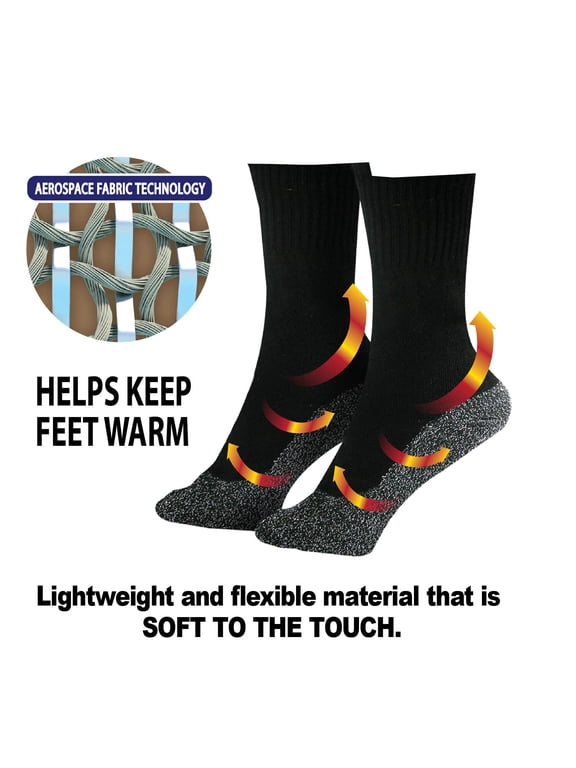 1 Pairs 35 Degrees Ultimate Comfort Socks in Black Aluminized Fibers Supersoft Socks Size Small/Medium