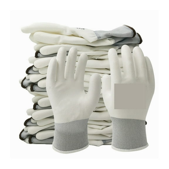 1 Pairs CE Certificated Black Polyester PU Work Safety Gloves Mechanic Working Gloves For Garden Labor Protection gloves EN388 ,Secure Grip