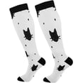 thumbnail image 1 of 1 Pairs Cat & Polka Dots Compression Socks for Women Men Knee High Stocking for Running, Athletic, Medical Gift, 1 of 7