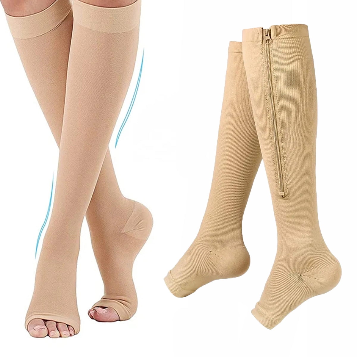 1 Pairs Compression Socks Prevent Varicose Veins Toeless Support Hose