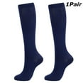 thumbnail image 1 of 1 Pairs Compression Socks for Men Women Wide Calf Circulation Knee Socks 20-30 mmhg For Running Athletic Nursing Travel, 1 of 10