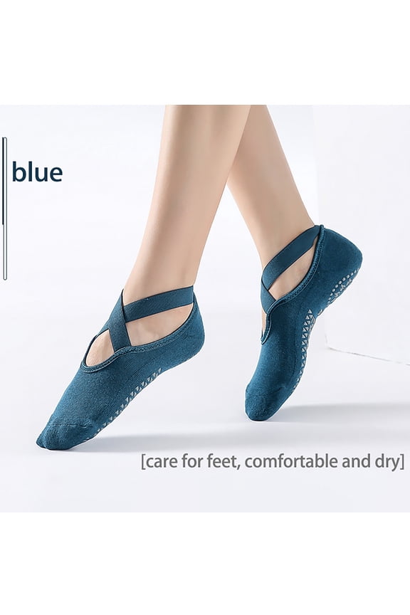 1 Pairs Crew Socks,Socks Women Footies Silicone Square Sport Socks Yoga Dance Socks,Soft Sock Gifts for Lover and Family Members(Blue,One Size)