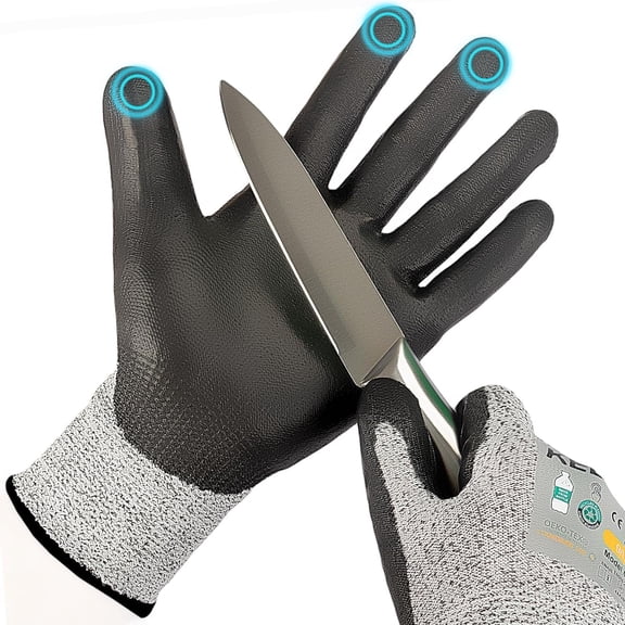1 Pairs Cut Resistant Gloves with PU Coating, ANSI A2 Certified, Touchscreen Safety Gloves for Home and Workplace Use, X-Large