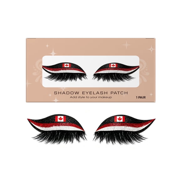 1 Pairs Flag-shaped Eye Wigs Lashes with Eye Shadow, Reusable Natural Eyes Shadow Eyelash Patch, Hypoallergenic 3 In1 Lazy Eyeshadow Eyelash Makeup Stickers for Women Party Prom