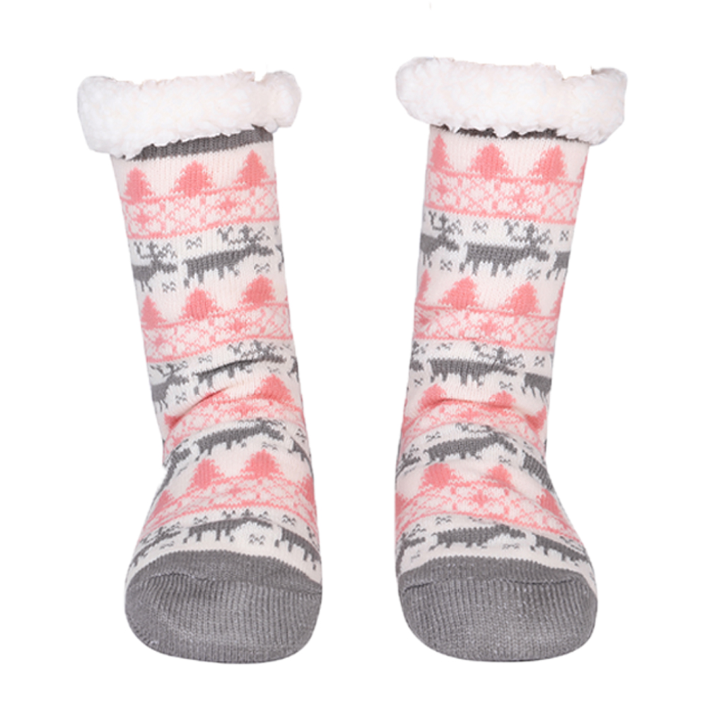 1 Pairs Fleece Lined Slipper Socks Christmas Fuzzy Socks Soft Warm Cozy