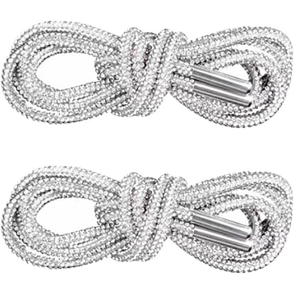 1 Pairs Glitter Shoe Laces Strings Bling Shoelaces Shiny Sneaker Rhinestone Boot Ropes Hoodie Replacement Drawstring Cords -