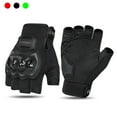 thumbnail image 1 of 1 Pairs Half Finger Motocycle Gloves, Green PVC Hard Shell Breathable Motorcycle Gloves for Summer, Size L Lightweight Motorcyle Gloves, Touchscreen Motorcycle Riding Gloves for Road Racing, 1 of 6