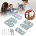 thumbnail image 1 of 1 Pairs Interlocking Flush Mount Bracket Picture Hanging Hooks Stainless Steel Heavy Duty Photo Frame Hook Large Picture Hanger Hanging Buckle Furniture Connector Headboard Wall Mounting Hardware, 1 of 9