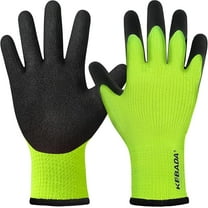 1 Pairs KEBADA T3 Thermal Winter Work Gloves with Non-Slip Grip – Insulated, Water-Resistant Palm for Cold Weather, Touchscreen Compatible, Green, Small
