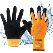 1 Pairs Kebada T1 Waterproof Insulated Work Gloves for Men and Women, Cold Weather High Visibility, Small, Orange