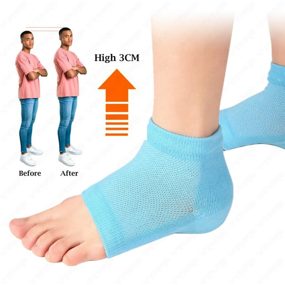 1 Pairs Lift Soft Socks Shoes Pad 2.5CM 3.5CM Comfortable Height Increase Heel Insoles Ventilate Anti-slip Universal Insoles