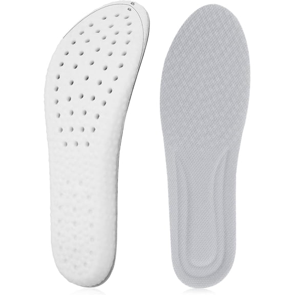 1 Pairs Memory Foam Shoe Insoles, Cropable Shock Absorption Inserts Arch Support Cushioning Sports Insoles Soft Comfortable Replacement Insoles For Men Women Men: UK 6-11