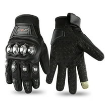 1 Pairs Motocycle Gloves, Black Nylon Motorcycle Gloves,Size 2XL Stainless Steel Shell Breathable Lightweight Motorcyle Gloves, Touchscreen Motorcycle Riding Gloves for Road Racing