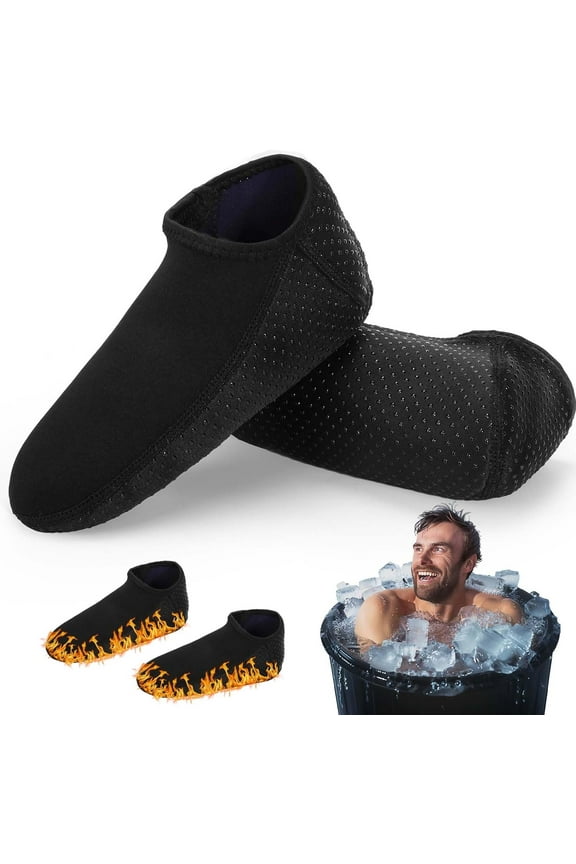 1 Pairs Neoprene Cold Plunge Socks, Ice Bath Socks, Neoprene Booties Cold Water, Cold Plunge Tub Accessories, Reusable Toe Warmers for Cold Coolers, Ice Baths at Home(L)
